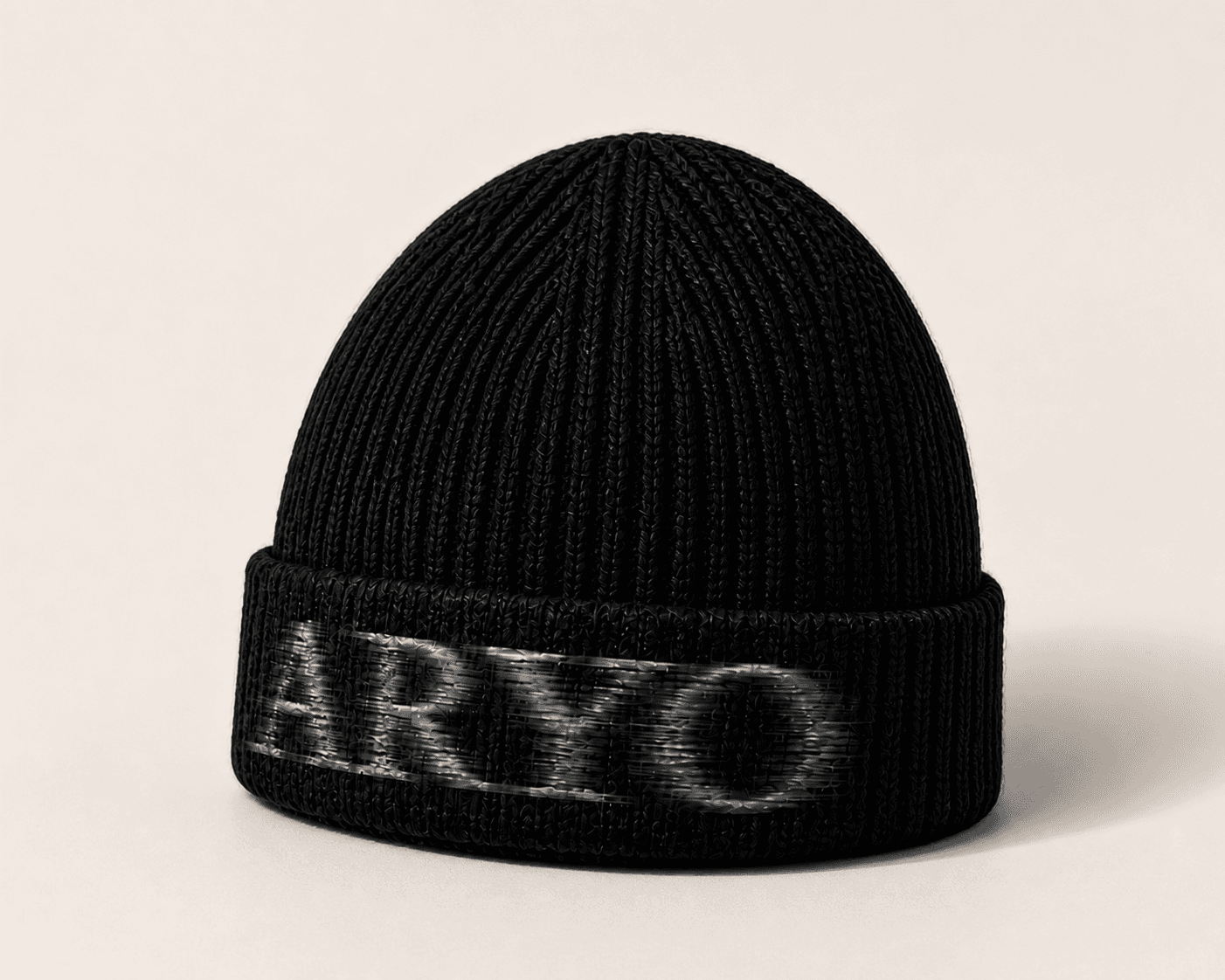 Gozar ARYO Beanie in Noir, front three-quarter view
