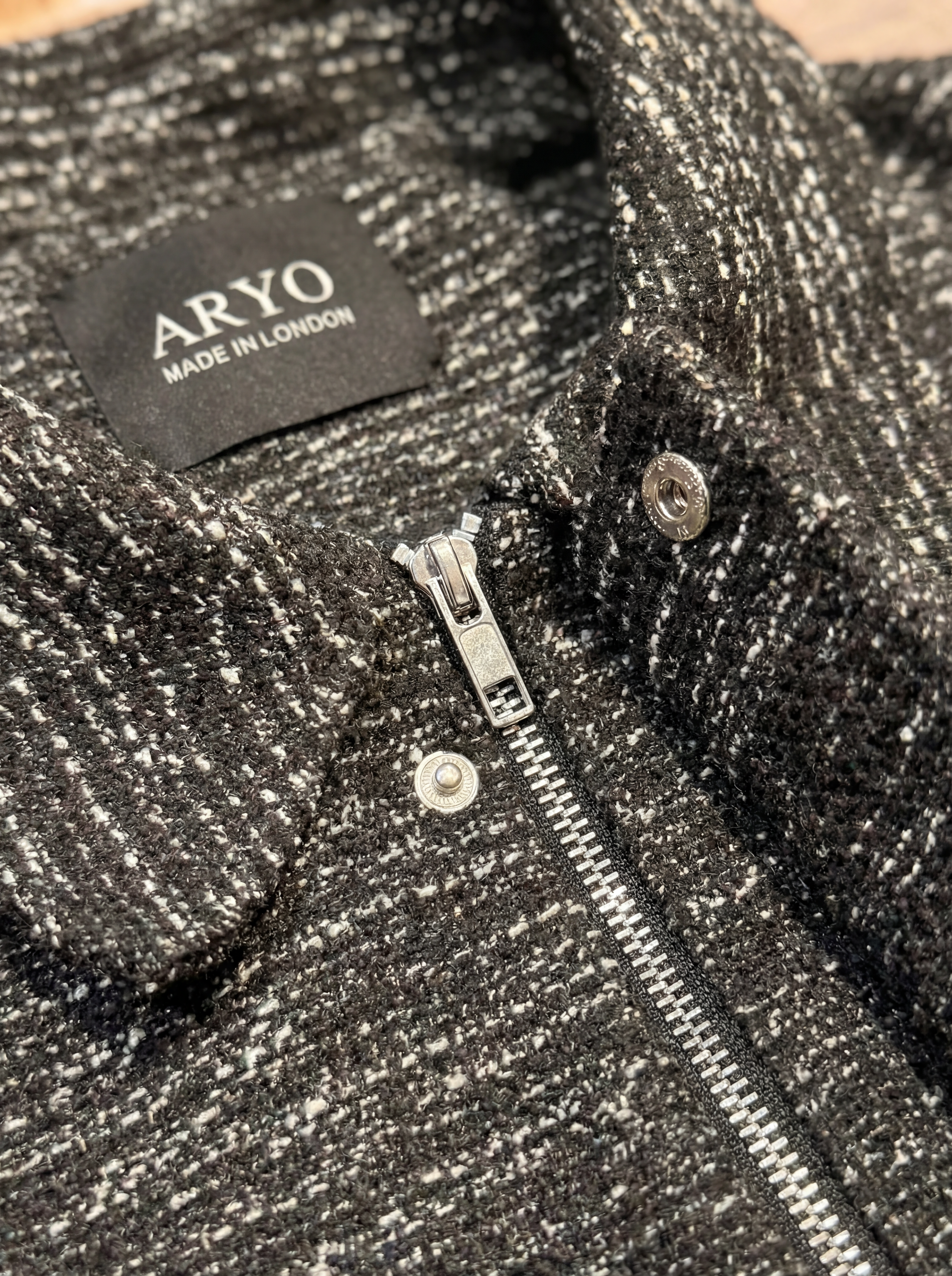 Pennicella Jacket hardware and collar detail